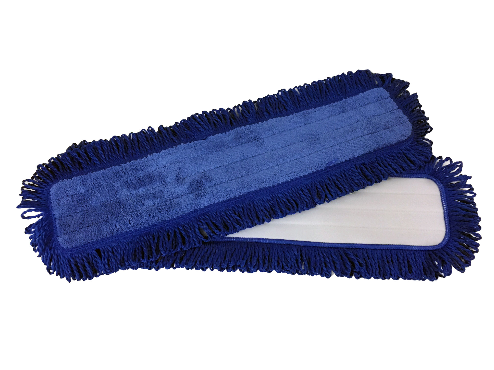 18 Length Velcro Back Gray/Blue 8 Bags of 12 Impact LFFD18 Fringe Hook-and-Loop Dust Mop Microfiber Pad 