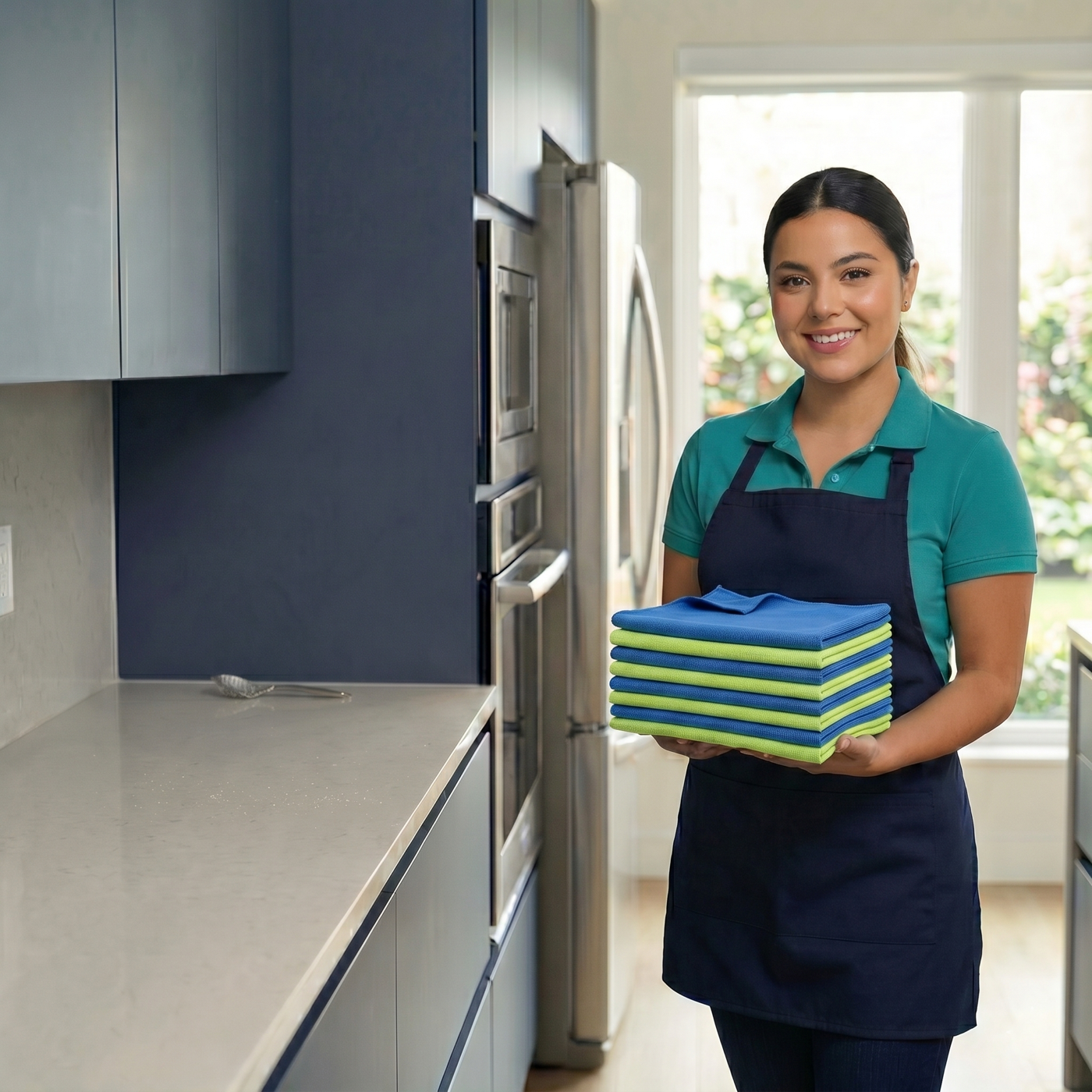 Glass cleaning microfiber