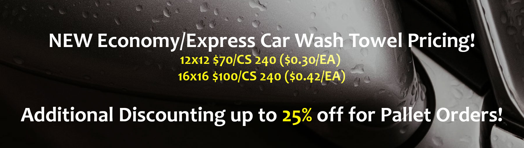 Updated Economy & Express Wash Cloth Pricing. Now 16x16 Express Wash cloths start at just $00.42 each